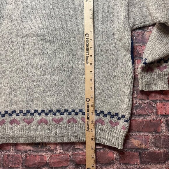 Vintage Womens Farm Cottage Core Sweater Wool Blend Rabbits Sheep 90s - Picture 7 of 8